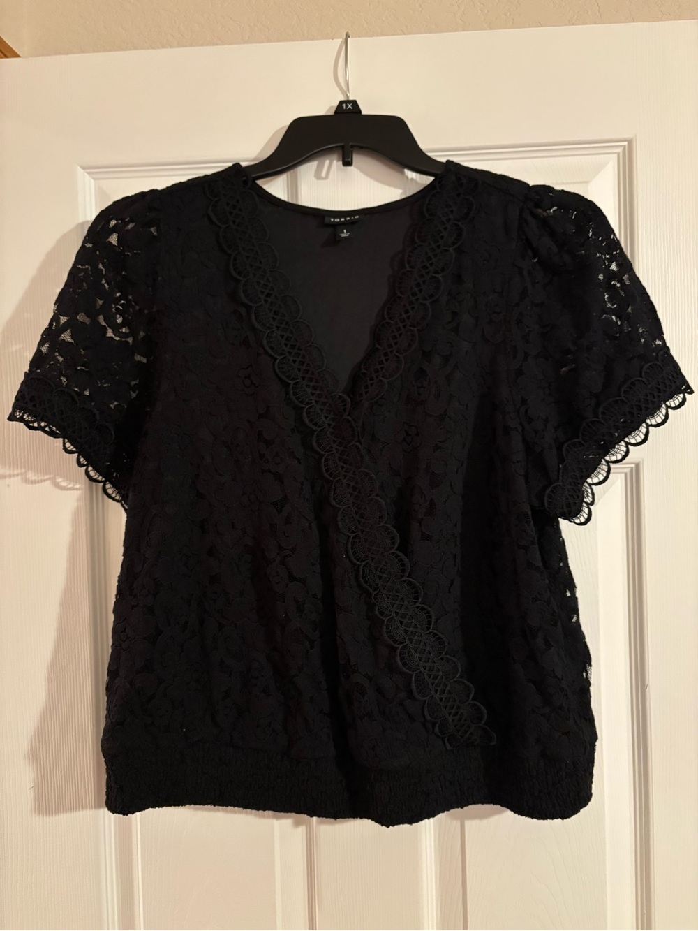 torrid Black Lace Faux Wrap Blouse